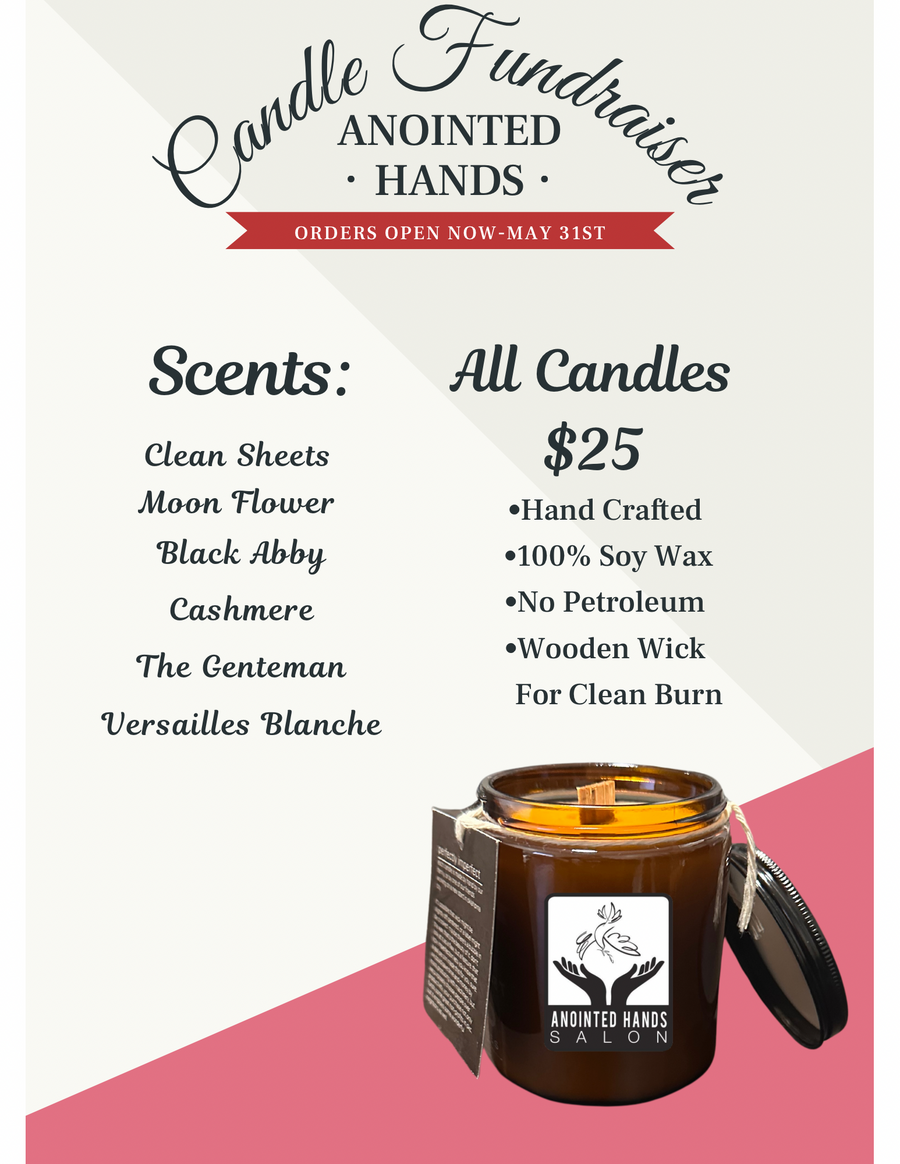Anointed Hands Candle Fundraiser-Scent: Clean Sheets